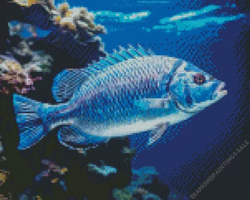 Blue Fish Underwater Diamond Painting