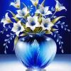 Blue Glass Vase Flowers Diamond Painting