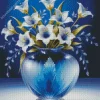 Blue Glass Vase Flowers Diamond Painting