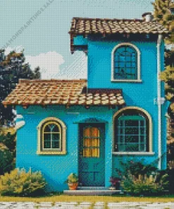 Blue House Diamond Painting