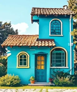 Blue House Diamond Painting