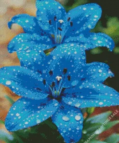 Blue Lilies Diamond Painting