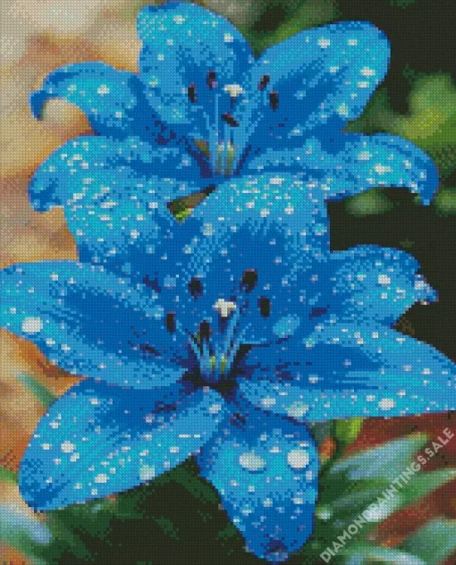 Blue Lilies Diamond Painting
