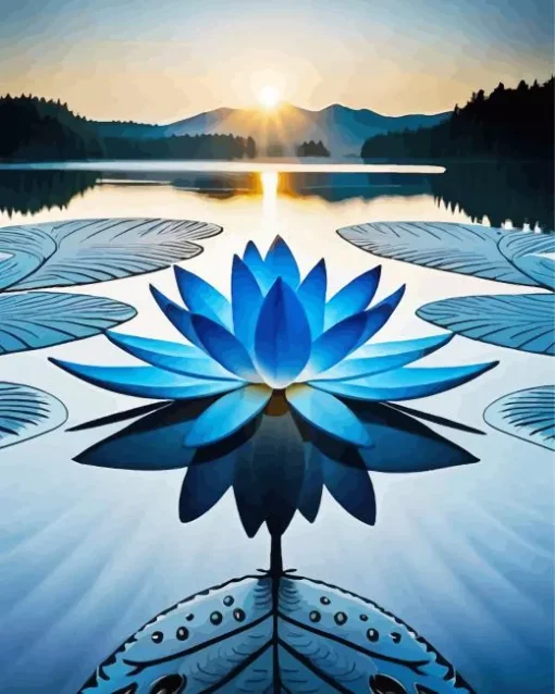 Blue Lotus Diamond Painting