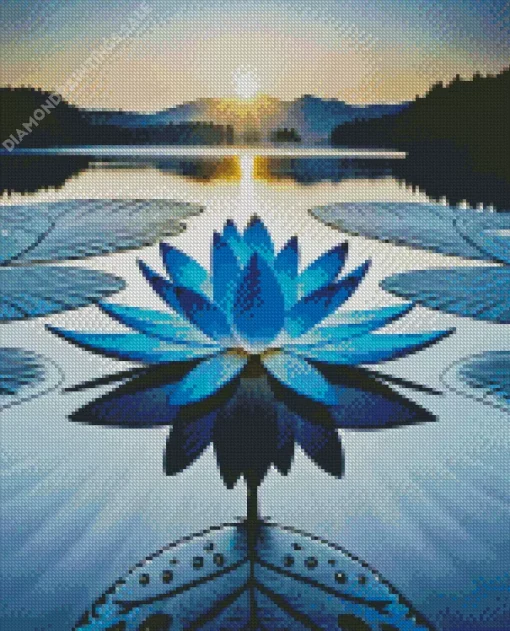 Blue Lotus Diamond Painting