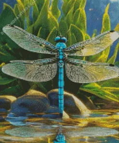 Blue and Black Dragonfly Diamond Painting