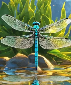 Blue and Black Dragonfly Diamond Painting