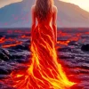 Burning Lava Woman Diamond Painting