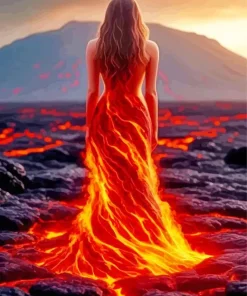 Burning Lava Woman Diamond Painting