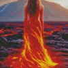 Burning Lava Woman Diamond Painting