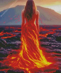 Burning Lava Woman Diamond Painting