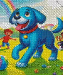 Cartoon Blue Puppy Diamond Painting