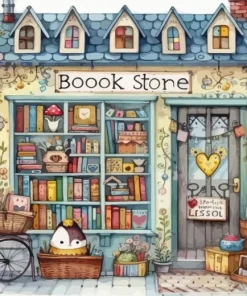 Cartoon Book Shop Diamond Painting