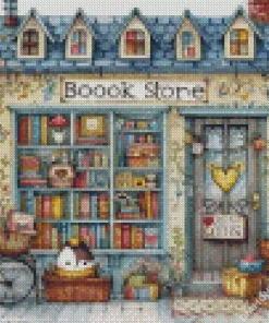 Cartoon Book Shop Diamond Painting