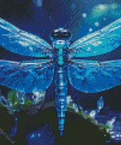 Crystal Blue Dragonfly Diamond Painting