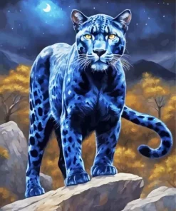 Dark Blue Jaguar Diamond Painting