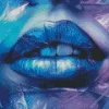 Dark Blue Lips Diamond Painting