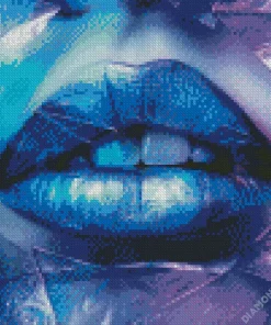 Dark Blue Lips Diamond Painting