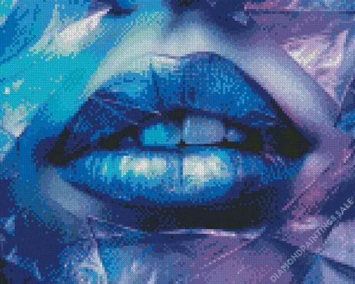Dark Blue Lips Diamond Painting