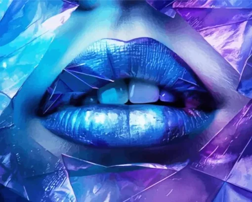 Dark Blue Lips Diamond Painting
