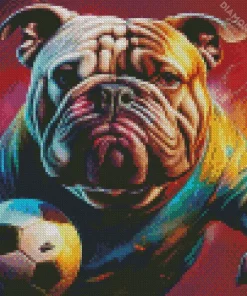Pitbull And Football Diamond Painting