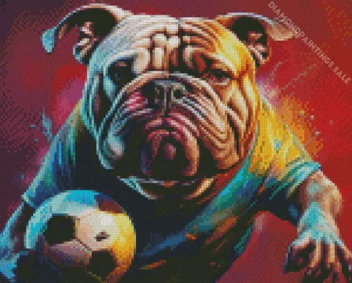 Pitbull And Football Diamond Painting