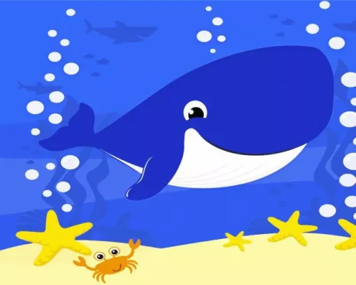 Easy Blue Whale Diamond Painting
