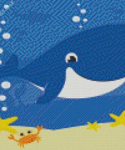 Easy Blue Whale Diamond Painting