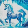 Fantasy Blue And White Unicorn Diamond Painting