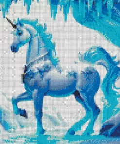 Fantasy Blue And White Unicorn Diamond Painting