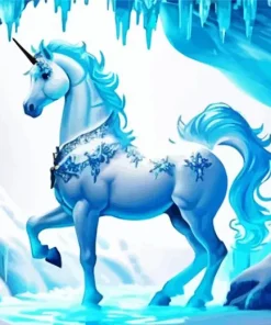 Fantasy Blue And White Unicorn Diamond Painting