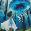Girl And Blue Jellyfish Diamond Painting