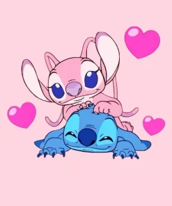 Lovely Blue And Pink Stitch Diamond Painting