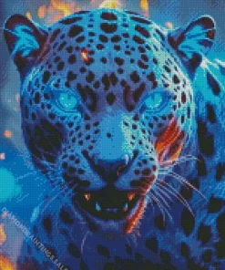 Mad Blue Jaguar Diamond Painting