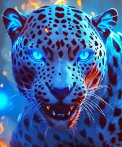 Mad Blue Jaguar Diamond Painting
