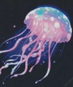 Neon Blue And Pink Jellyfish Diamond Painting