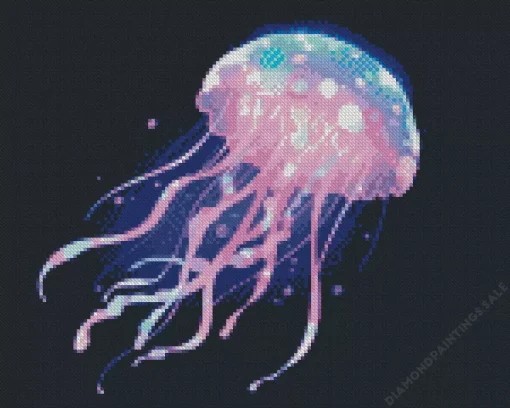Neon Blue And Pink Jellyfish Diamond Painting