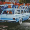 Old Blue Car Diamond Painting