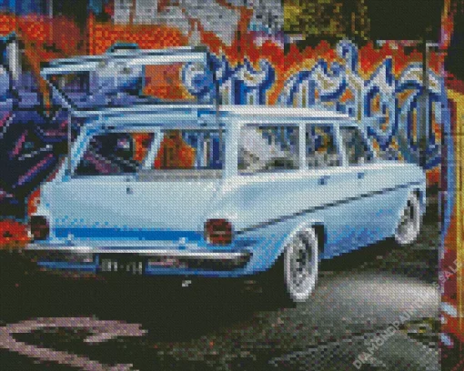 Old Blue Car Diamond Painting
