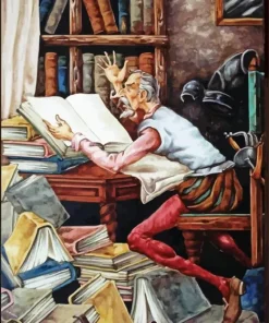 Old Bookish Man Diamond Painting