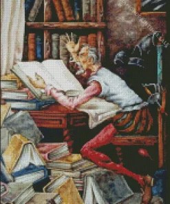 Old Bookish Man Diamond Painting
