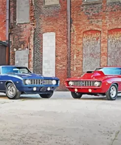 Red And Blue 1969 Camaro Diamond Painting