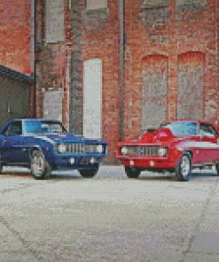 Red And Blue 1969 Camaro Diamond Painting