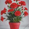 Red Blooming Carnation Pot Diamond Painting