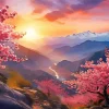 Sunset Blossom Landscape Diamond Painting