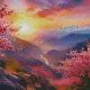 Sunset Blossom Landscape Diamond Painting