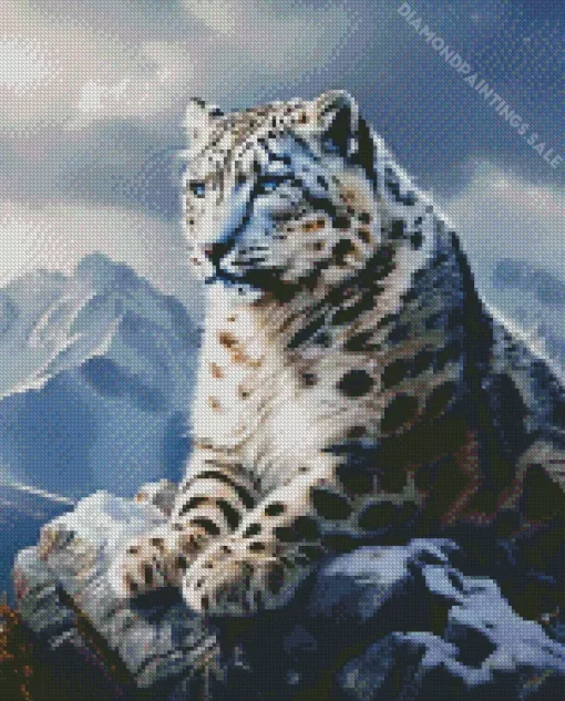 The Blue Eyed Snow Leopard Diamond Painting