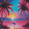 Tropical Blue And Pink Sunset Diamond Painting
