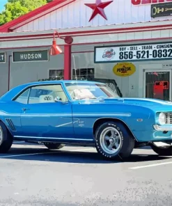 Vintage Blue 1969 Camaro Diamond Painting