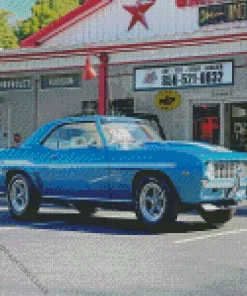 Vintage Blue 1969 Camaro Diamond Painting